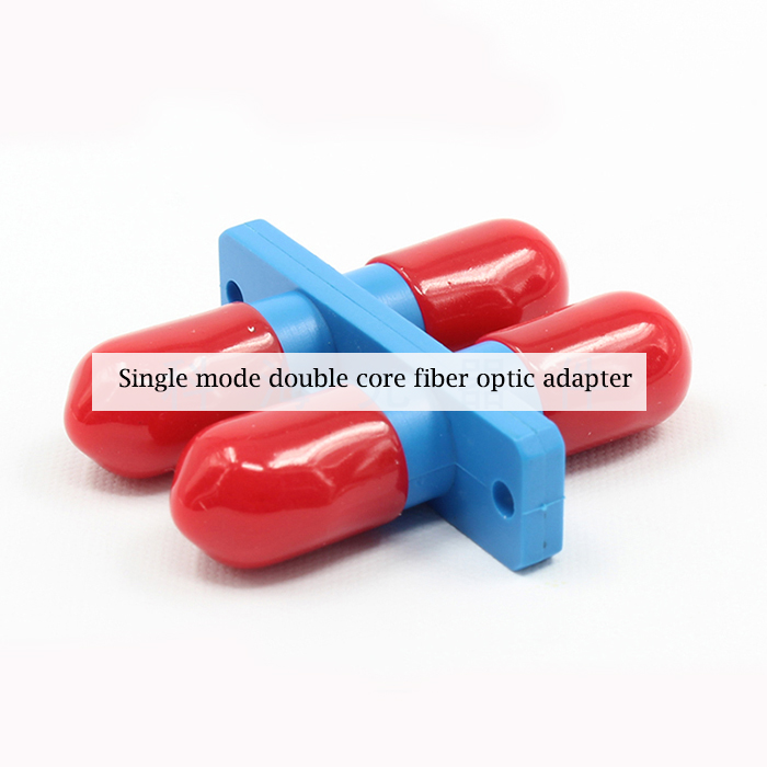 Single Mode Double Core Plastic Fiber Optic Adapter ST Flange Plate